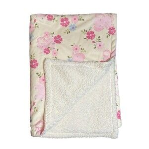 DTU Inc Baby Blanket Sherpa Elephant Pink Cream 30 x 40 Inches
